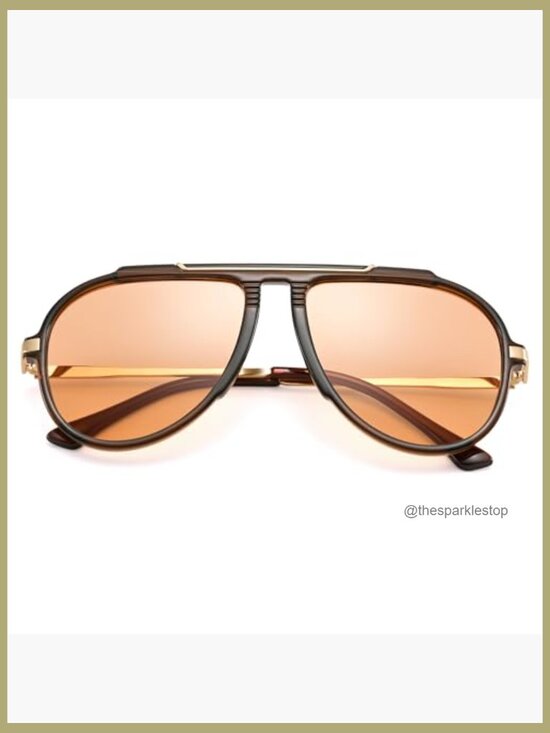 Oversized Aviator Sunglasses, UV400 Protection, Plastic Frame main image 4
